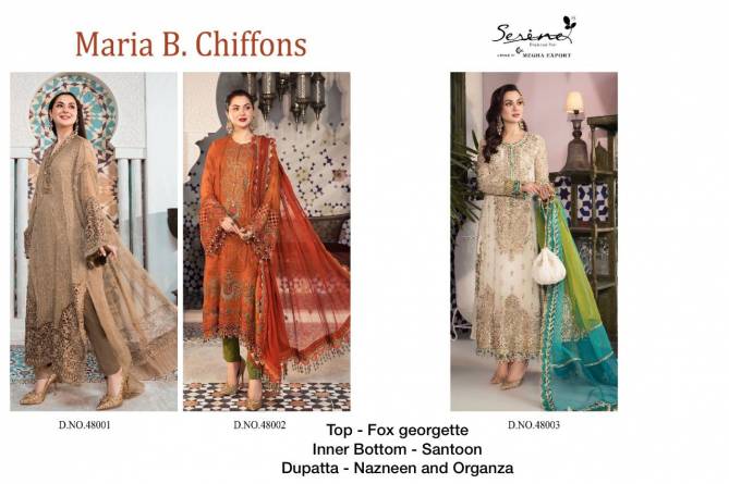 Serene Maria B Casual Wear Heavy Chiffons Georgette Pakistani salwar Kameez Collection